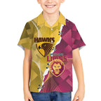 Personalised Hawks and Lions Inspired Hawaiian Shirt Dynamic Style - Aussie Hoodie