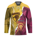Personalised Hawks and Lions Inspired Hockey Jersey Dynamic Style - Aussie Hoodie