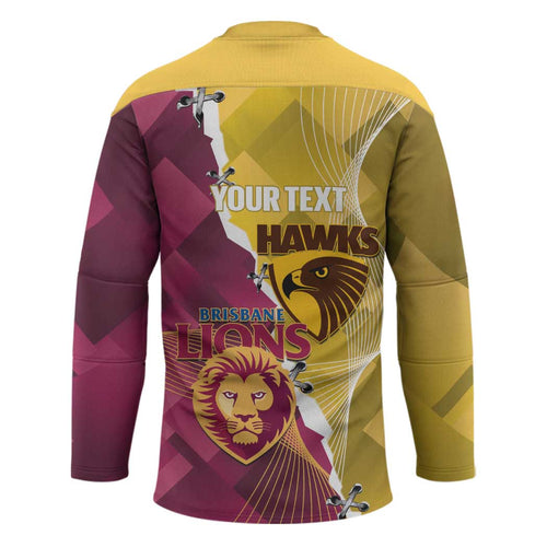 Personalised Hawks and Lions Inspired Hockey Jersey Dynamic Style - Aussie Hoodie