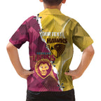 Personalised Hawks and Lions Inspired Kid Hawaiian Shirt Dynamic Style - Aussie Hoodie