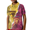 Personalised Hawks and Lions Inspired Kid Polo Shirt Dynamic Style - Aussie Hoodie