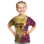 Personalised Hawks and Lions Inspired Kid T Shirt Dynamic Style - Aussie Hoodie