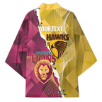 Personalised Hawks and Lions Inspired Kimono Dynamic Style - Aussie Hoodie
