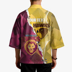 Personalised Hawks and Lions Inspired Kimono Dynamic Style - Aussie Hoodie