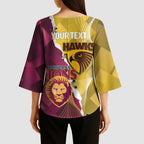 Personalised Hawks and Lions Inspired Kimono Sleeve Blouse Dynamic Style - Aussie Hoodie