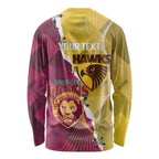 Personalised Hawks and Lions Inspired Long Sleeve Shirt Dynamic Style - Aussie Hoodie