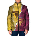 Personalised Hawks and Lions Inspired Padded Jacket Dynamic Style - Aussie Hoodie