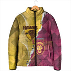 Personalised Hawks and Lions Inspired Padded Jacket Dynamic Style - Aussie Hoodie