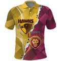 Personalised Hawks and Lions Inspired Polo Shirt Dynamic Style - Aussie Hoodie