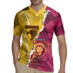 Personalised Hawks and Lions Inspired Rugby Jersey Dynamic Style - Aussie Hoodie