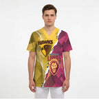 Personalised Hawks and Lions Inspired Scrub Top Dynamic Style - Aussie Hoodie