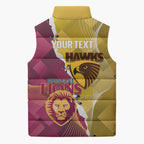 Personalised Hawks and Lions Inspired Sleeveless Puffer Jacket Dynamic Style - Aussie Hoodie