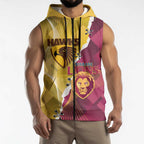 Personalised Hawks and Lions Inspired Sleeveless Zip Hoodie Dynamic Style LT14