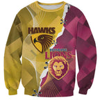 Personalised Hawks and Lions Inspired Sweatshirt Dynamic Style - Aussie Hoodie