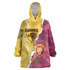 Personalised Hawks and Lions Inspired Wearable Blanket Hoodie Dynamic Style - Aussie Hoodie