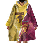 Personalised Hawks and Lions Inspired Wearable Blanket Hoodie Dynamic Style - Aussie Hoodie