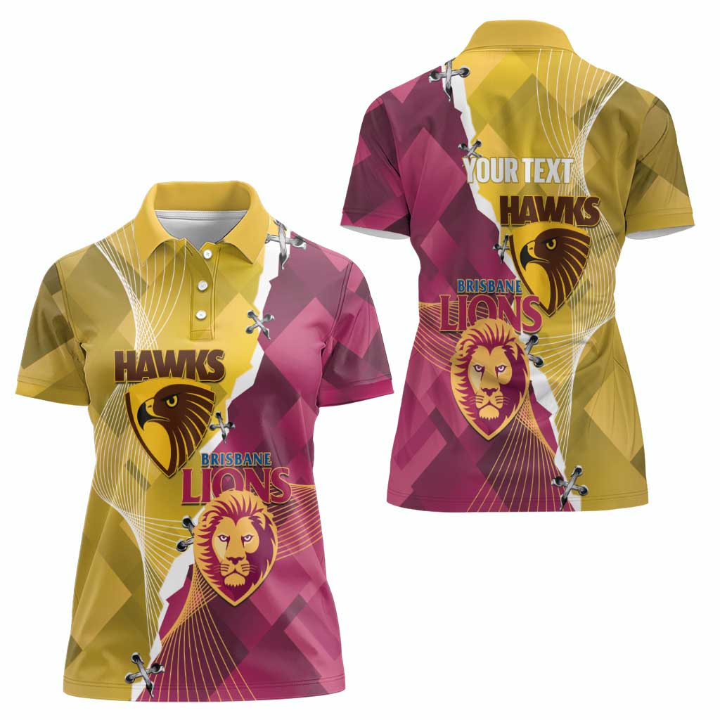 Personalised Hawks and Lions Inspired Women Polo Shirt Dynamic Style - Aussie Hoodie