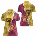 Personalised Hawks and Lions Inspired Women Polo Shirt Dynamic Style - Aussie Hoodie