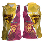 Personalised Hawks and Lions Inspired Women Sleeveless Polo Shirt Dynamic Style - Aussie Hoodie