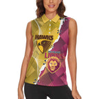 Personalised Hawks and Lions Inspired Women Sleeveless Polo Shirt Dynamic Style - Aussie Hoodie