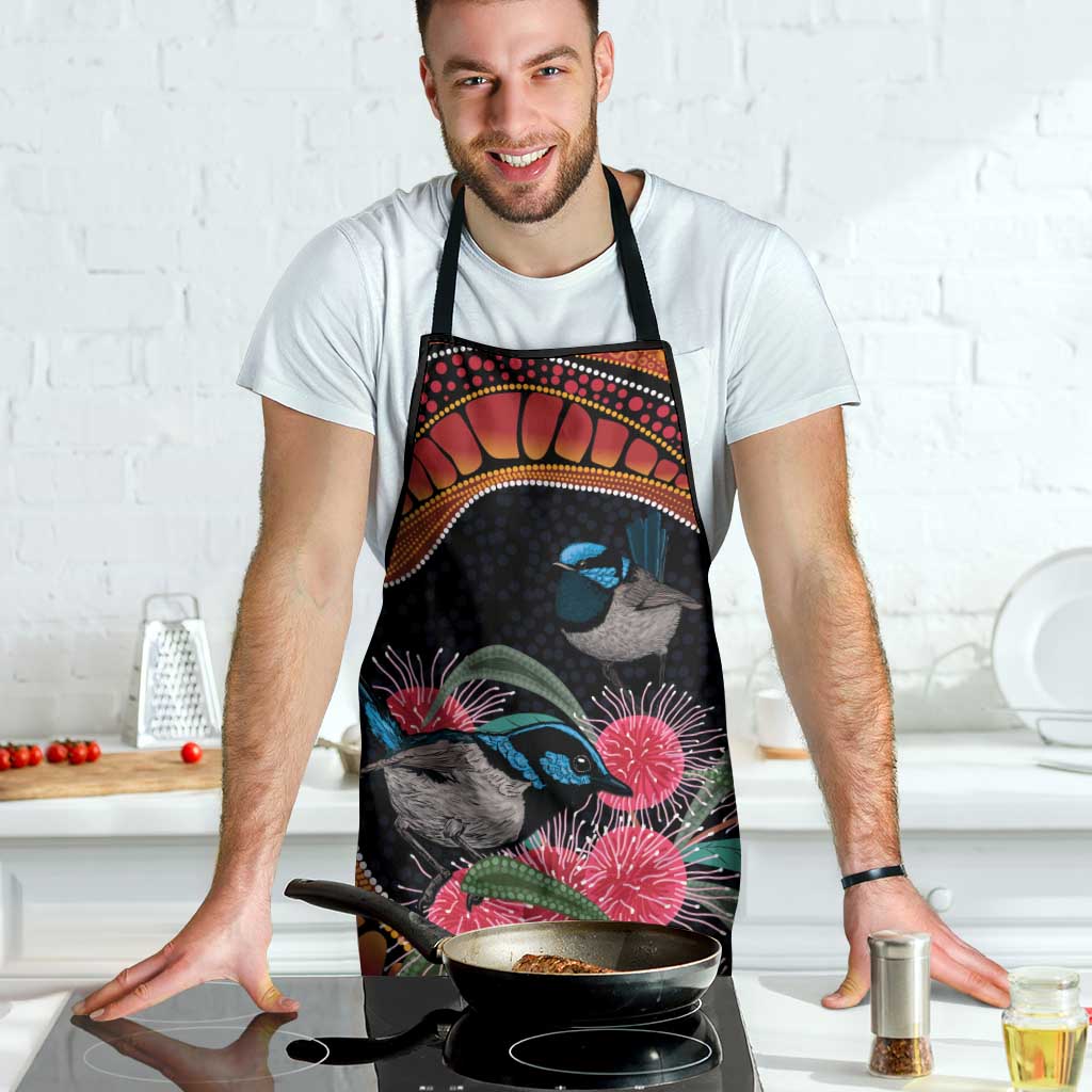 Hakea Flower And Fairy Wren Australia Apron Aboriginal Art - Aussie Hoodie