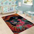 Hakea Flower And Fairy Wren Australia Area Rug Aboriginal Art