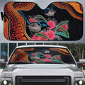 Hakea Flower And Fairy Wren Australia Auto Sun Shade Aboriginal Art - Aussie Hoodie