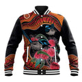 Hakea Flower And Fairy Wren Australia Baseball Jacket Aboriginal Art