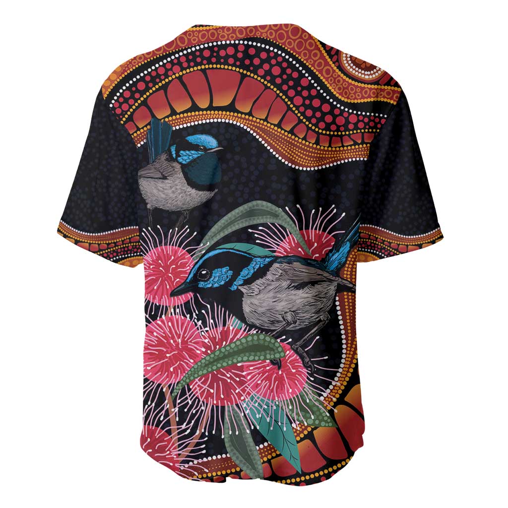 Hakea Flower And Fairy Wren Australia Baseball Jersey Aboriginal Art