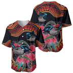 Hakea Flower And Fairy Wren Australia Baseball Jersey Aboriginal Art