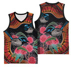 Hakea Flower And Fairy Wren Australia Basketball Jersey Aboriginal Art - Aussie Hoodie