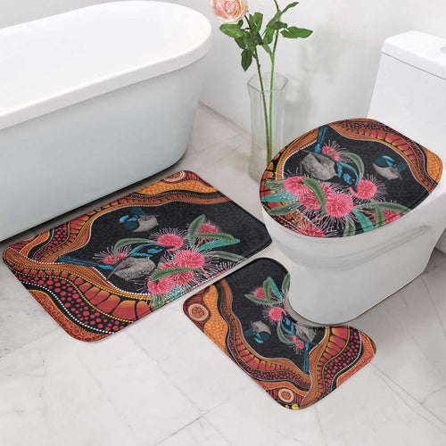 Hakea Flower And Fairy Wren Australia Bathroom Set Aboriginal Art - Aussie Hoodie