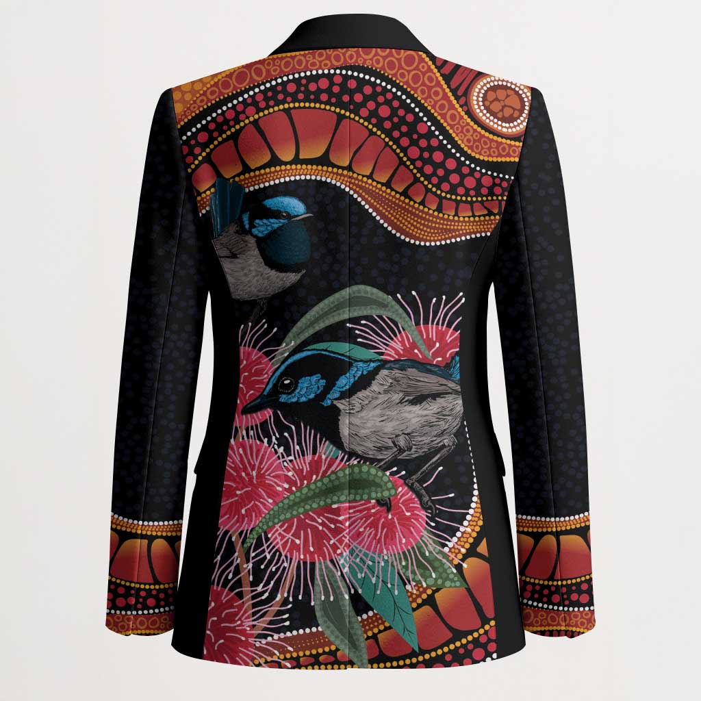 Hakea Flower And Fairy Wren Australia Blazer Aboriginal Art - Aussie Hoodie
