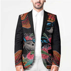 Hakea Flower And Fairy Wren Australia Blazer Aboriginal Art - Aussie Hoodie
