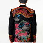 Hakea Flower And Fairy Wren Australia Blazer Aboriginal Art - Aussie Hoodie