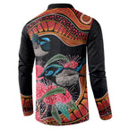 Hakea Flower And Fairy Wren Australia Button Sweatshirt Aboriginal Art