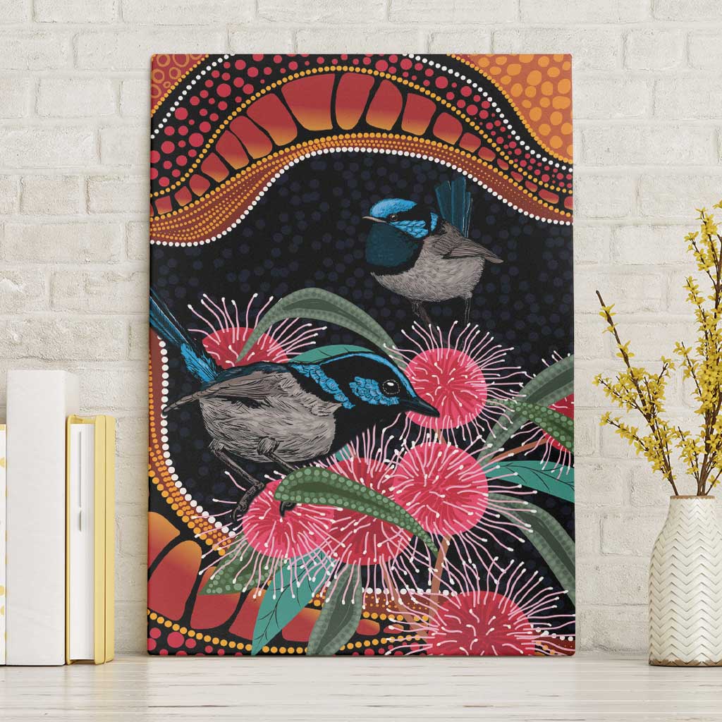 Hakea Flower And Fairy Wren Australia Canvas Wall Art Aboriginal Art