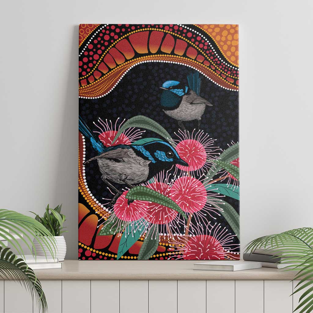 Hakea Flower And Fairy Wren Australia Canvas Wall Art Aboriginal Art