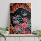 Hakea Flower And Fairy Wren Australia Canvas Wall Art Aboriginal Art