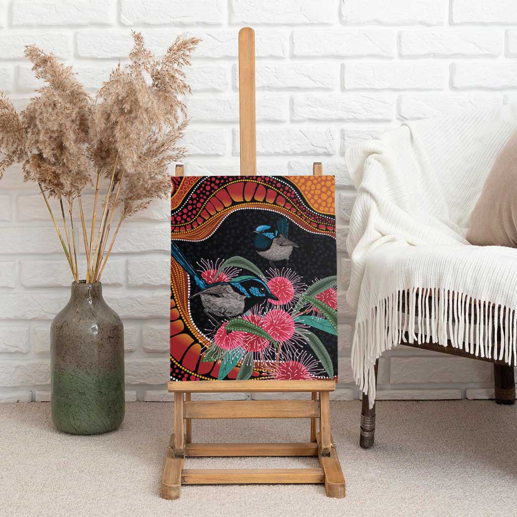 Hakea Flower And Fairy Wren Australia Canvas Wall Art Aboriginal Art