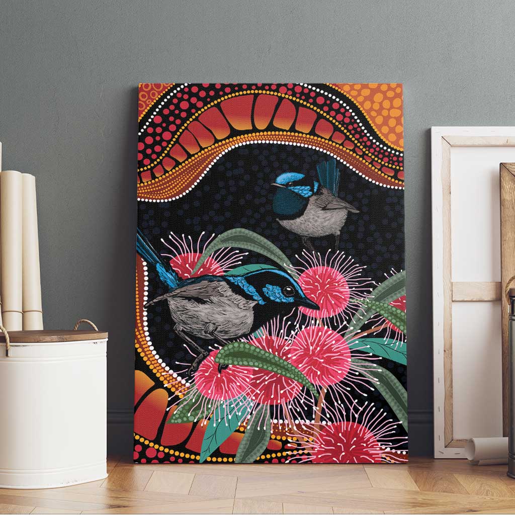 Hakea Flower And Fairy Wren Australia Canvas Wall Art Aboriginal Art