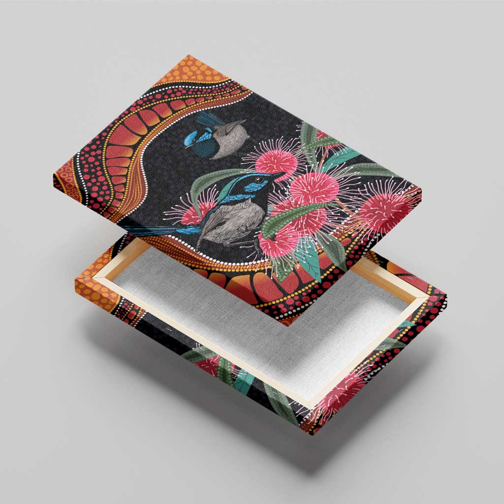 Hakea Flower And Fairy Wren Australia Canvas Wall Art Aboriginal Art