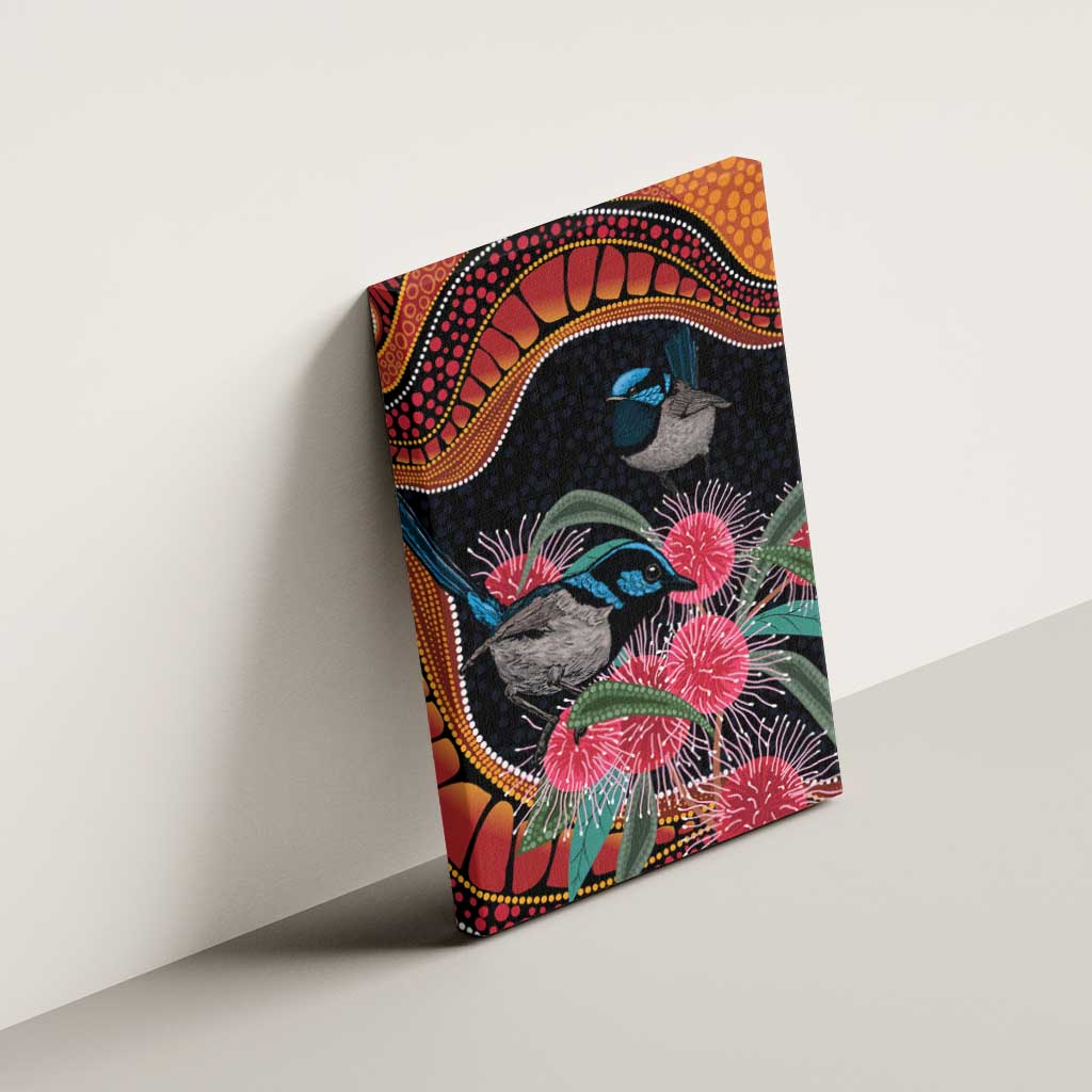 Hakea Flower And Fairy Wren Australia Canvas Wall Art Aboriginal Art