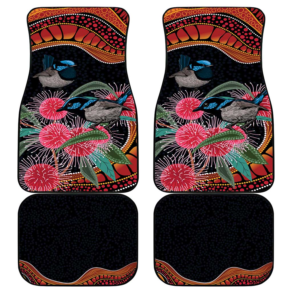 Hakea Flower And Fairy Wren Australia Car Mats Aboriginal Art