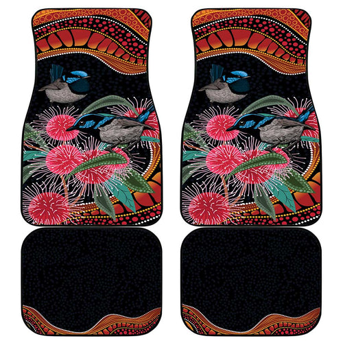 Hakea Flower And Fairy Wren Australia Car Mats Aboriginal Art