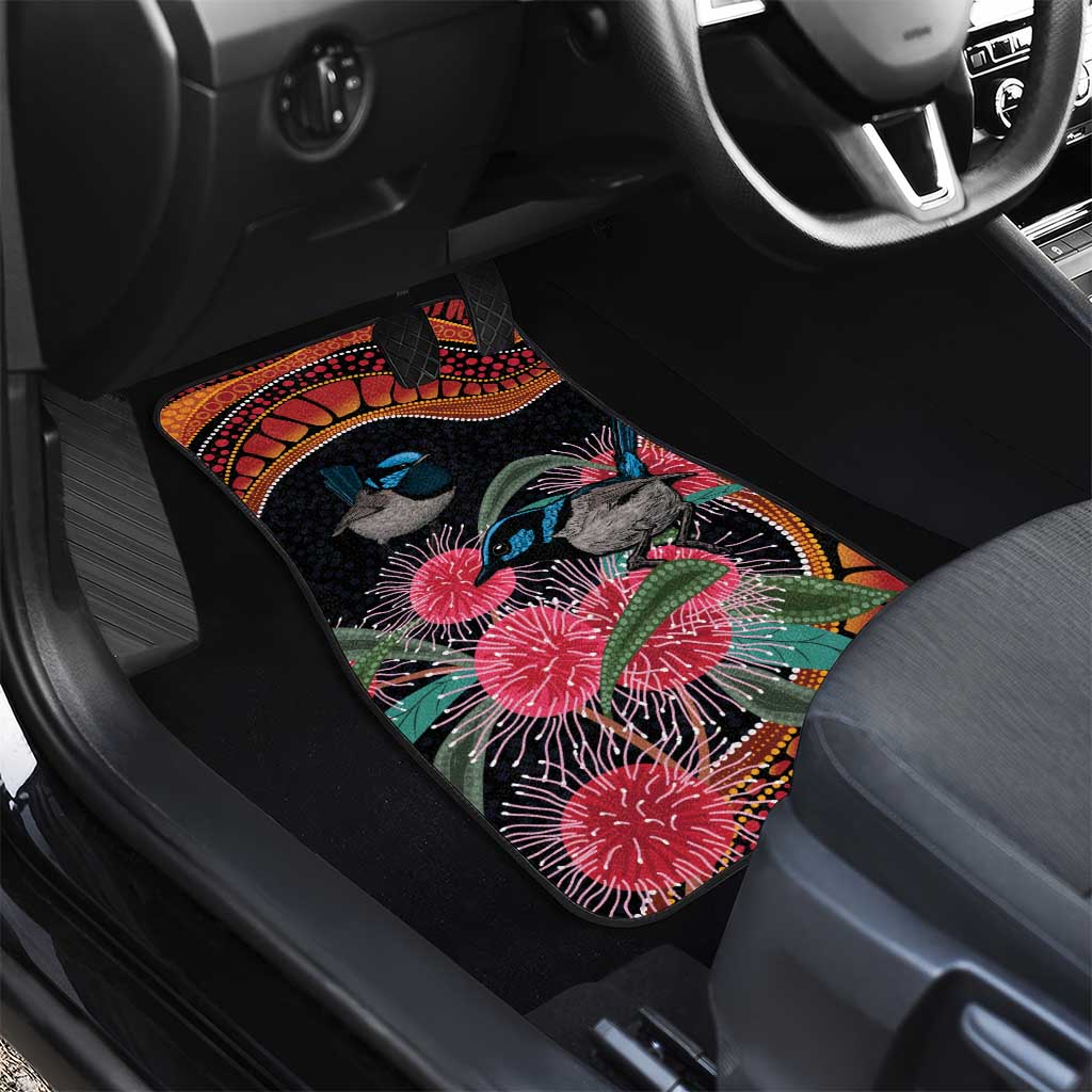Hakea Flower And Fairy Wren Australia Car Mats Aboriginal Art