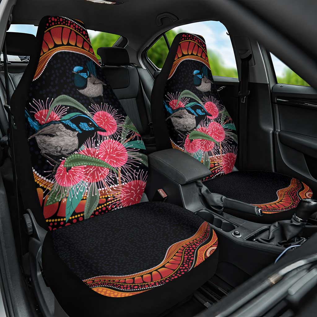Hakea Flower And Fairy Wren Australia Car Seat Cover Aboriginal Art