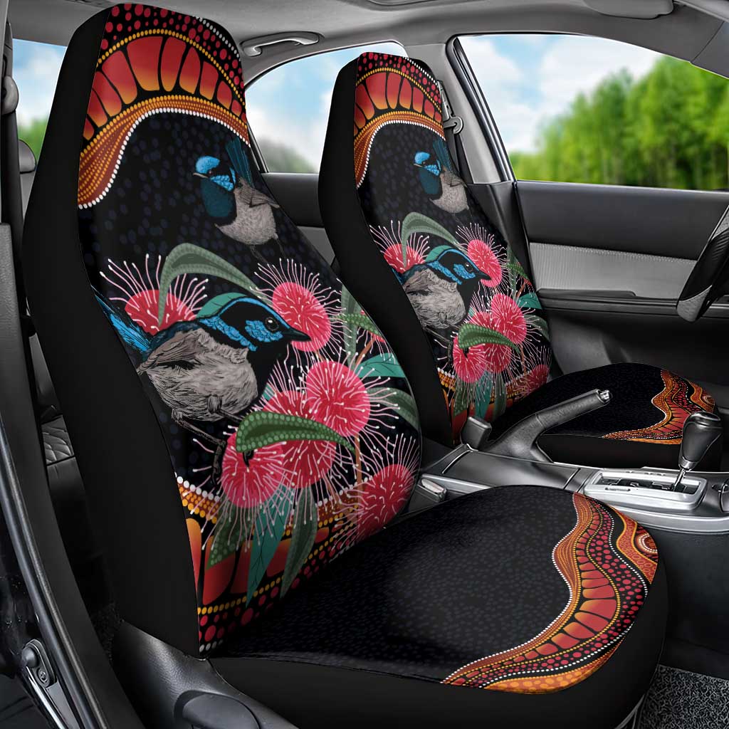 Hakea Flower And Fairy Wren Australia Car Seat Cover Aboriginal Art