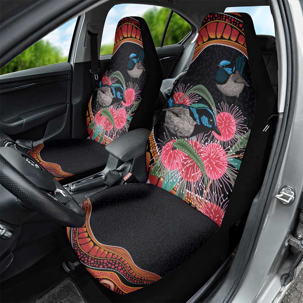Hakea Flower And Fairy Wren Australia Car Seat Cover Aboriginal Art
