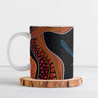 Hakea Flower And Fairy Wren Australia Ceramic Mug Aboriginal Art - Aussie Hoodie